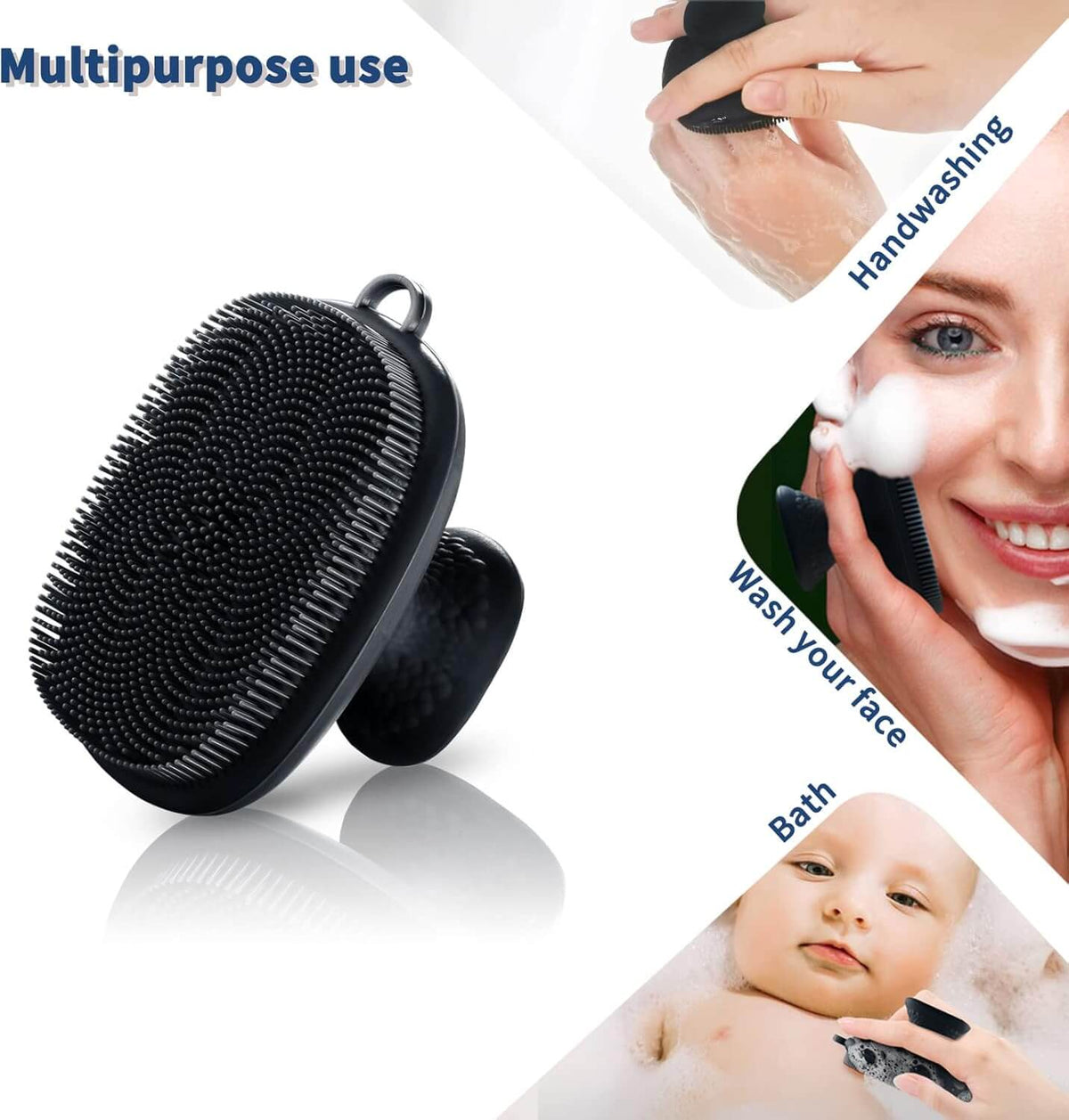HydroScrub – Waterdichte Siliconen Gezichtsreiniger voor handwassen, gezichtsreiniging en bad.
