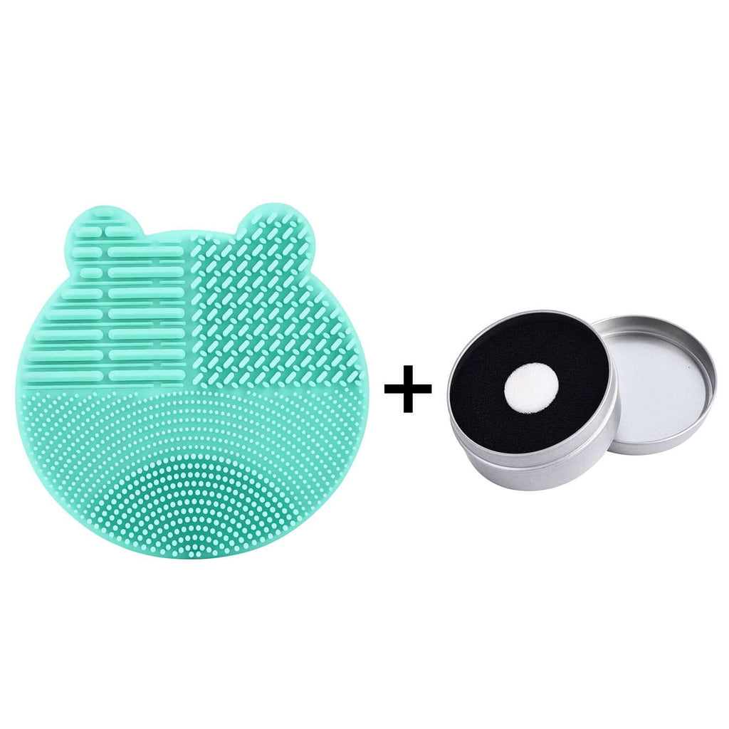 CleanMat – Siliconen Make-upborstelreiniger in een set met een reinigingsdoekje.