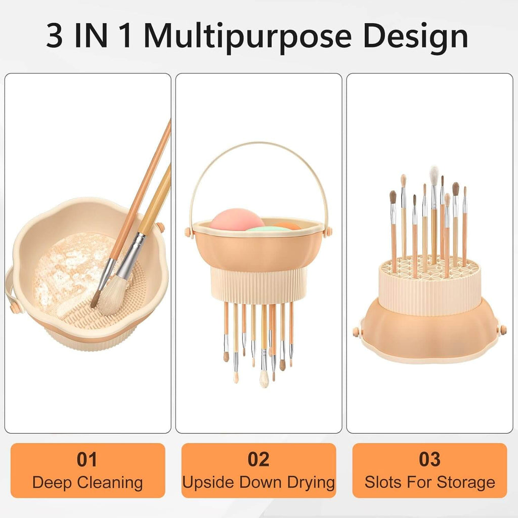 CleanOrganize – Siliconen Make-upborstelreiniger & Organizer met 3 in 1 multifunctioneel ontwerp