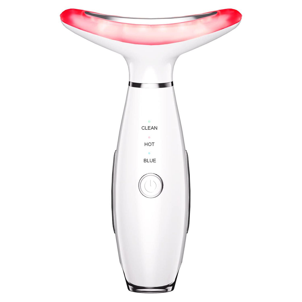 Face & Neck Massager – Verstevigend Hulptool met LED-lampen voor huidversteviging en ontspanning.