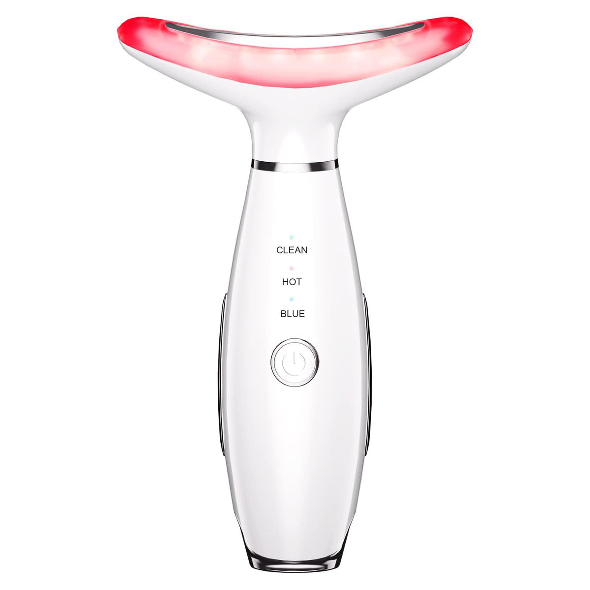 Face & Neck Massager – Verstevigend Hulptool met LED-lampen voor huidversteviging en ontspanning.