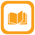 Gratis Ultieme E-book illustratie van een open boek in een oranje kader.
